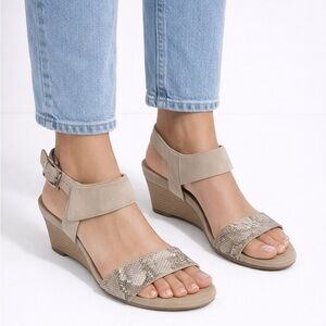 Not Rated Beige and Snake Print Sandals